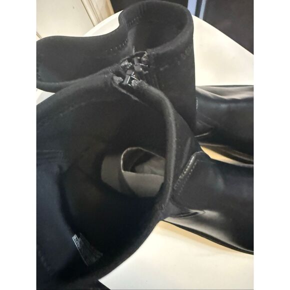Zara Women's Stretch Side Zip Lug Chunky Sole Ankle Boots Black Size 40 NWOT - Picture 5 of 12